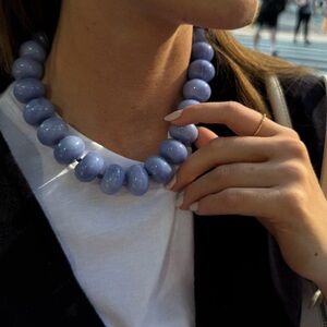 NWT - BaubleBar Joan Semi Precious Beaded Necklace in Blue Sodalite